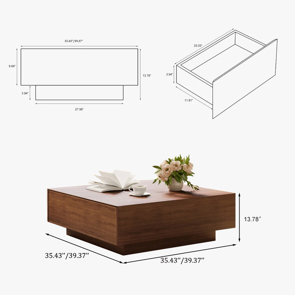 Veneer coffee table