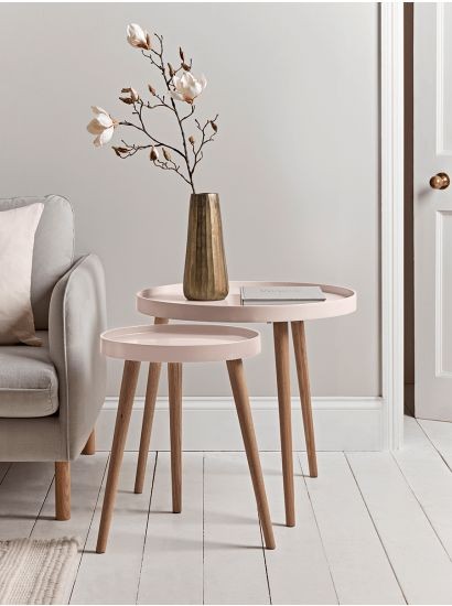 Mila peach nesting table