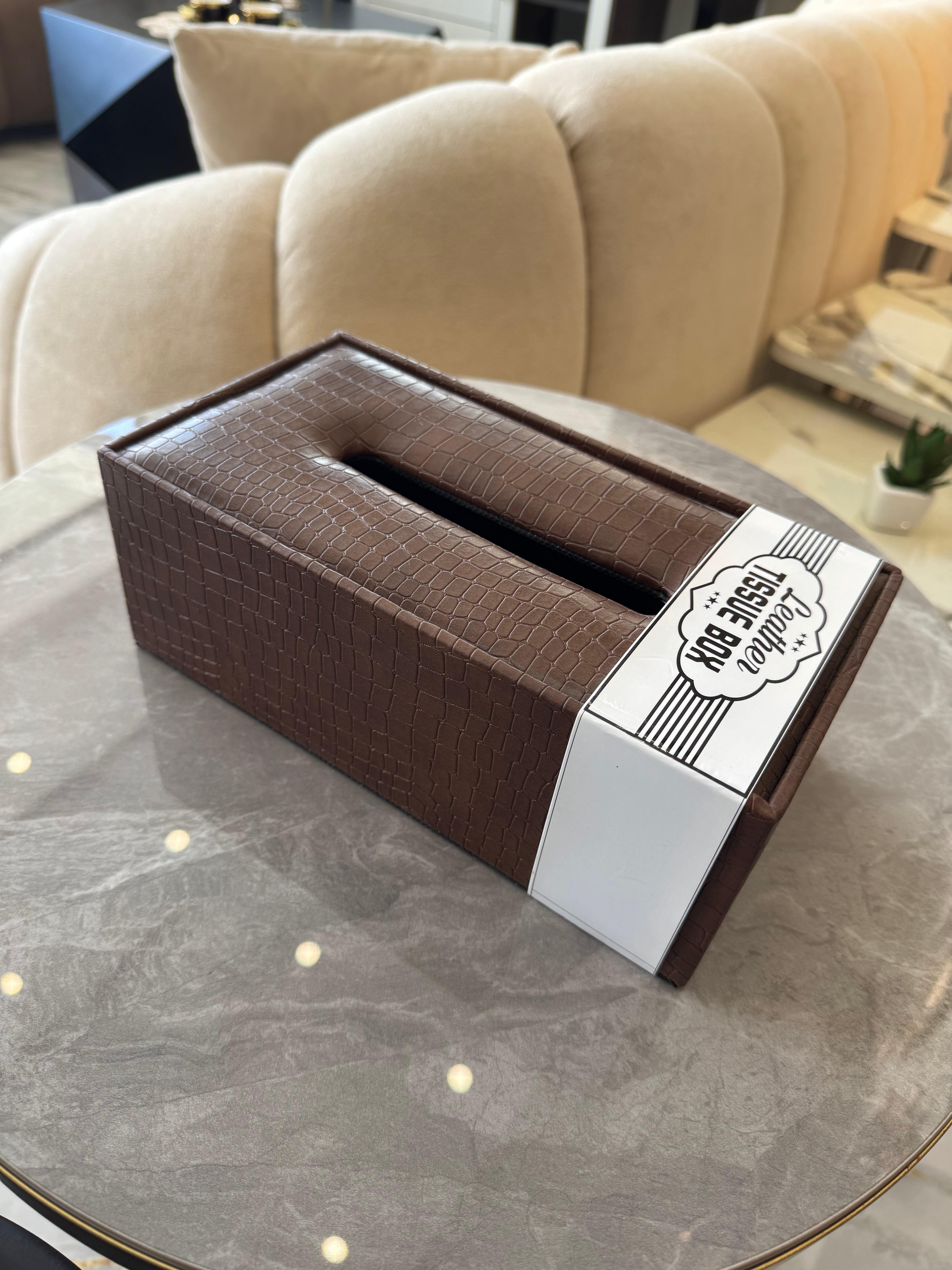Leather tissue box t3