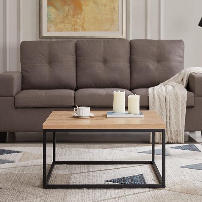 bella natural oak square coffee table