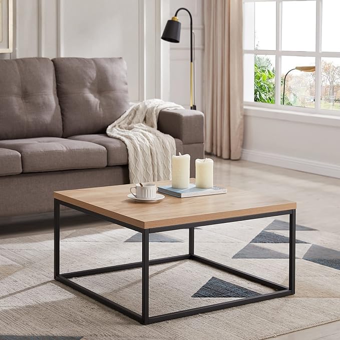 bella natural oak square coffee table