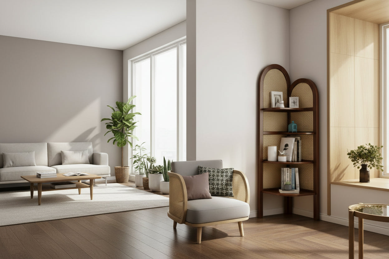 Cleone rattan book rack