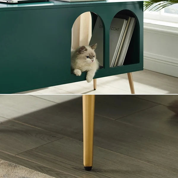 Narre green end table with storage