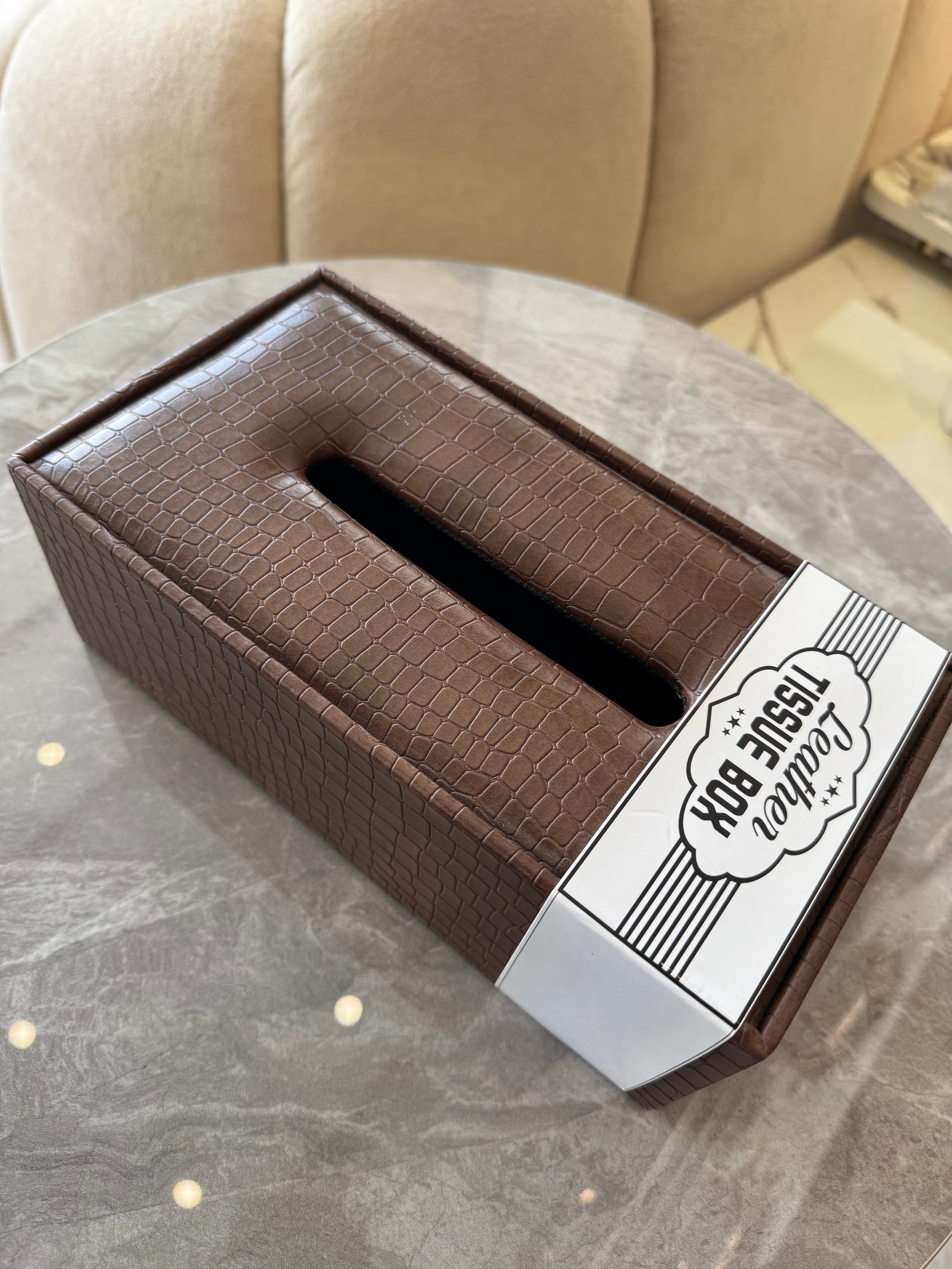 Leather tissue box t3