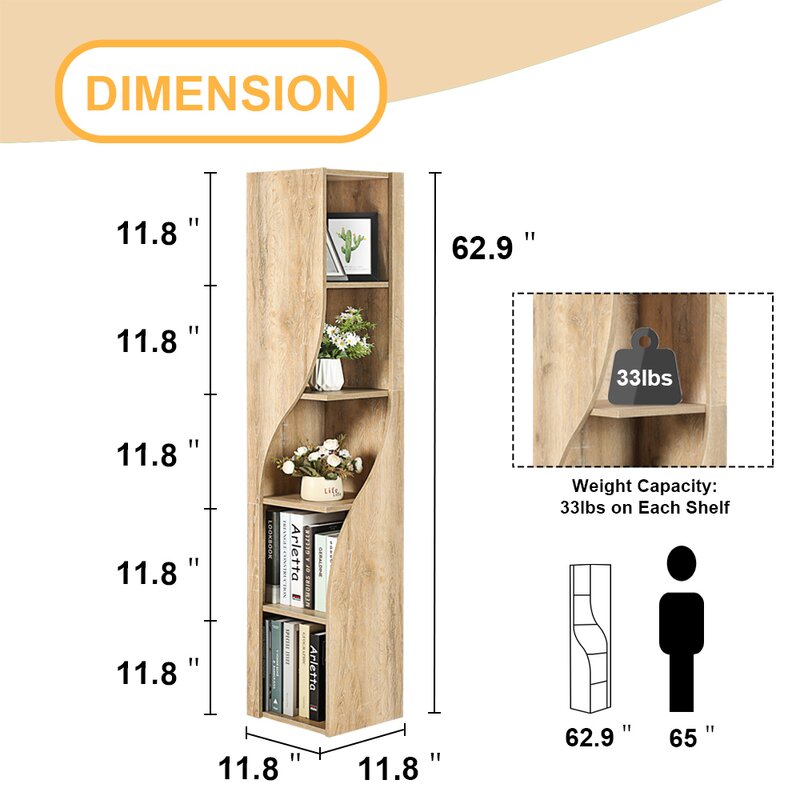Aleesa corner book rack
