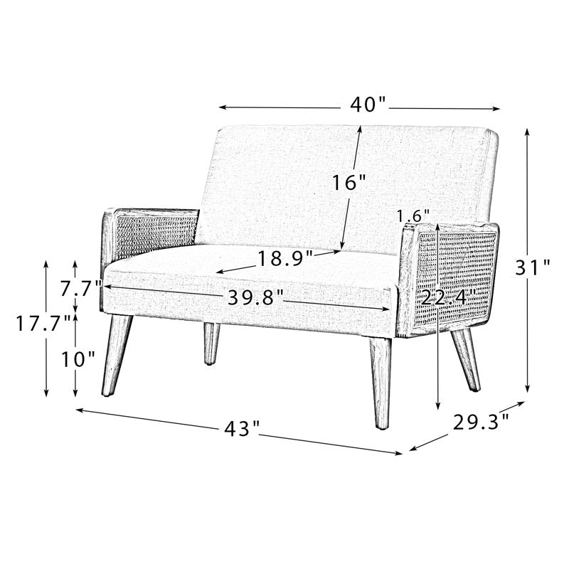 Arthena 43'' Upholstered Loveseat