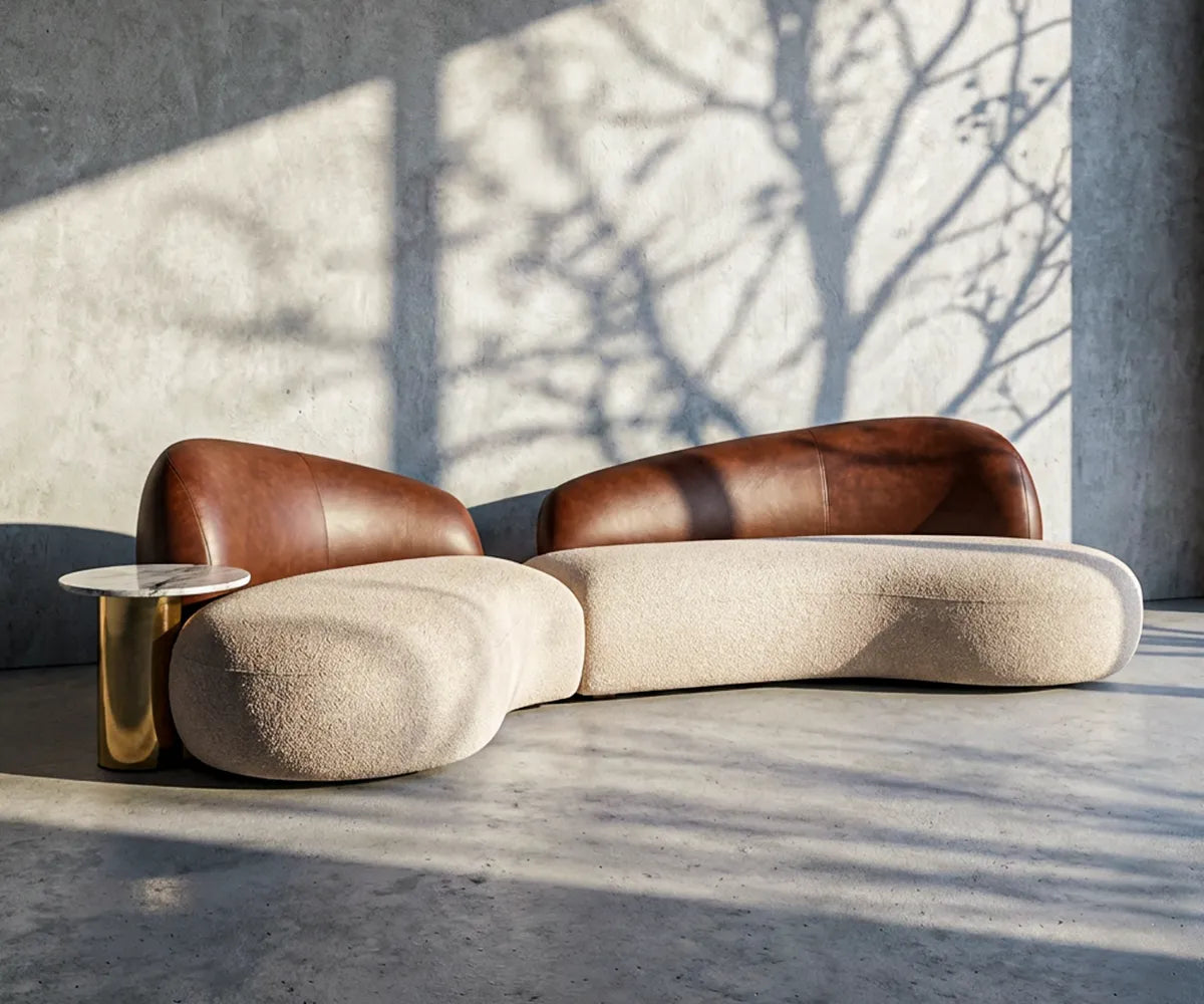 wing curved sofa