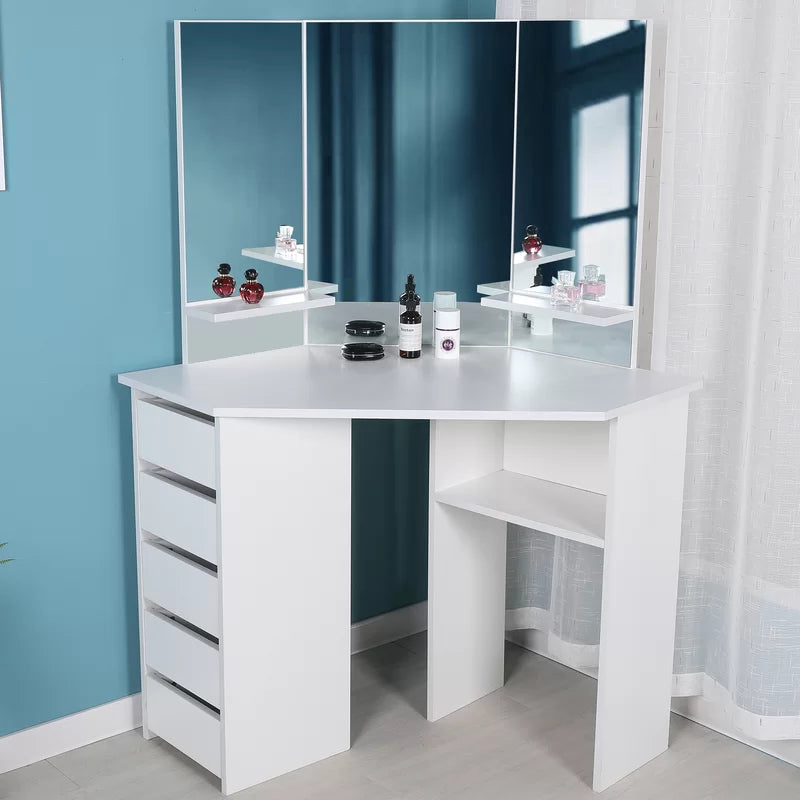 Corner makeup vanity