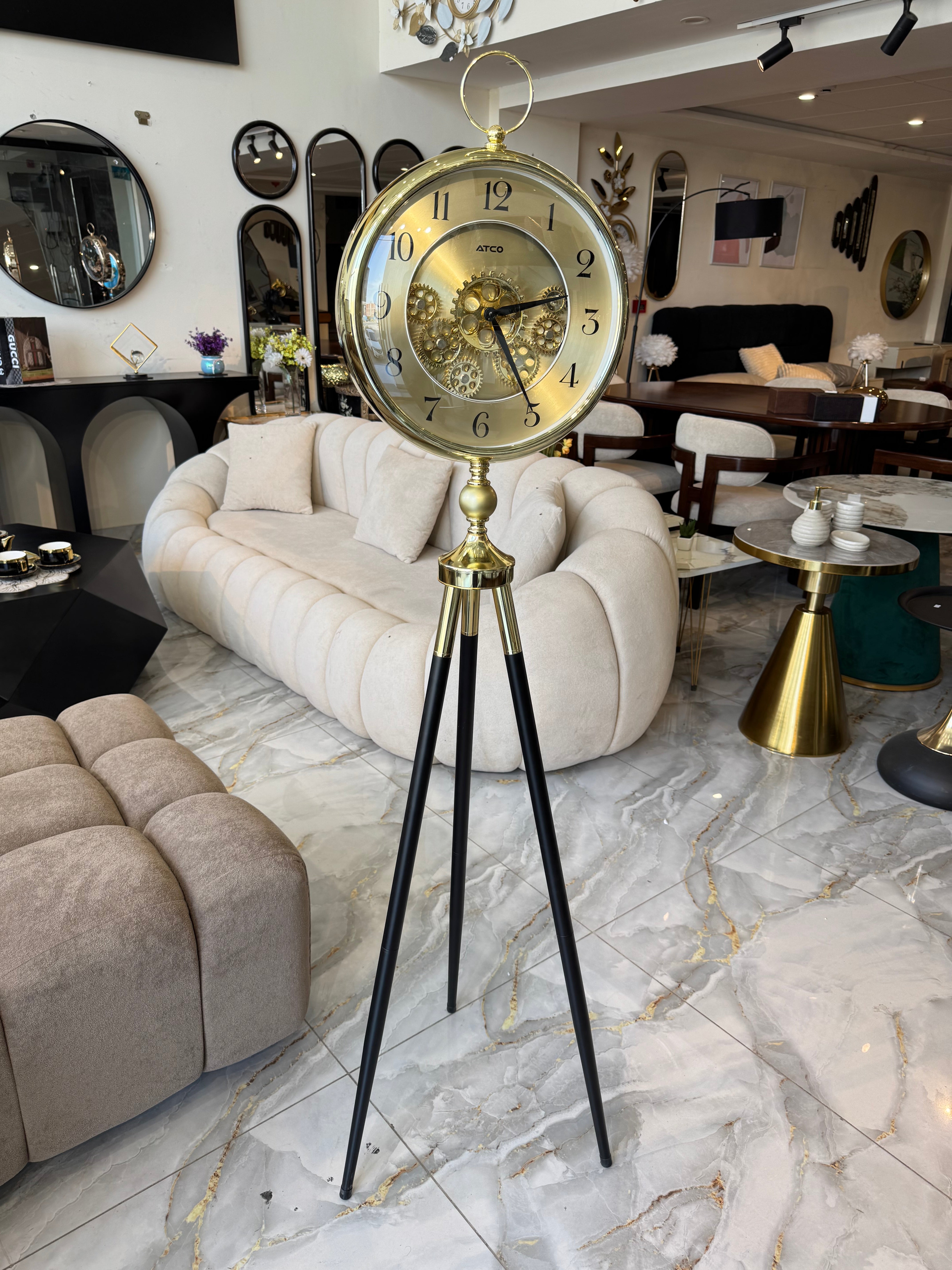 Golden tripod clock