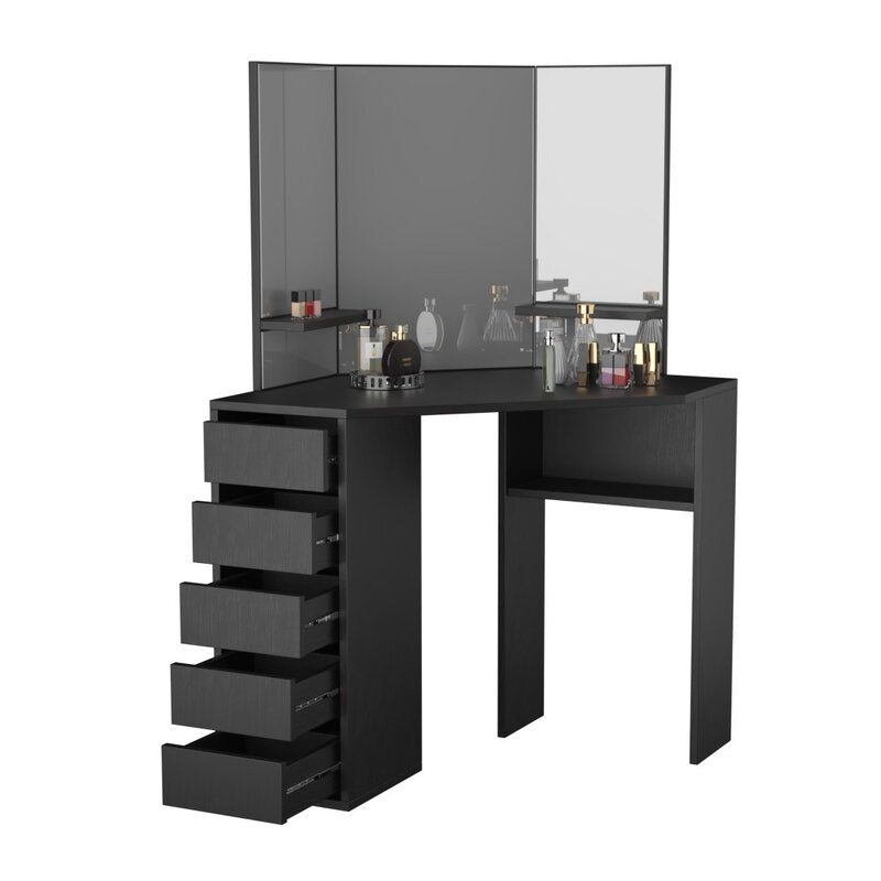 Corner makeup vanity
