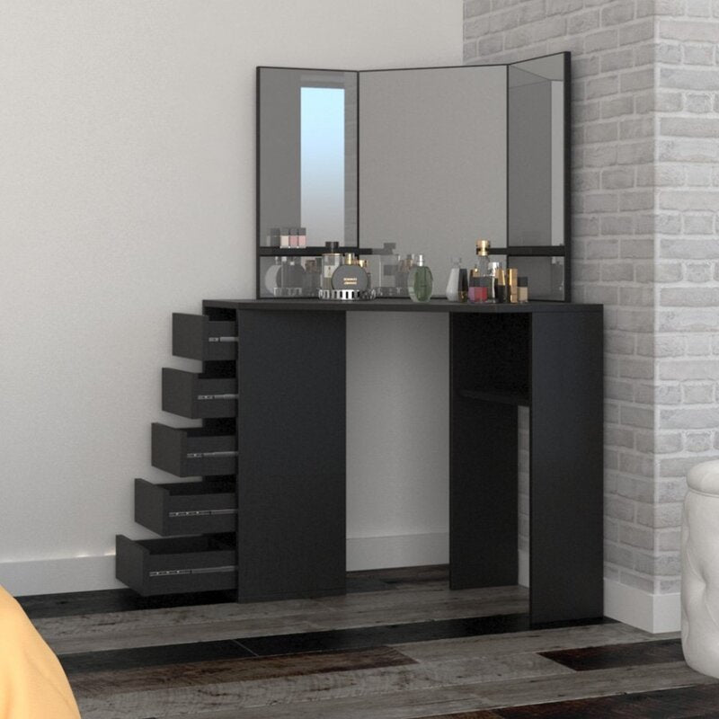Corner makeup vanity