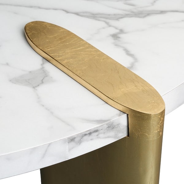 Modern Glam Round Coffee Table Golden Legs