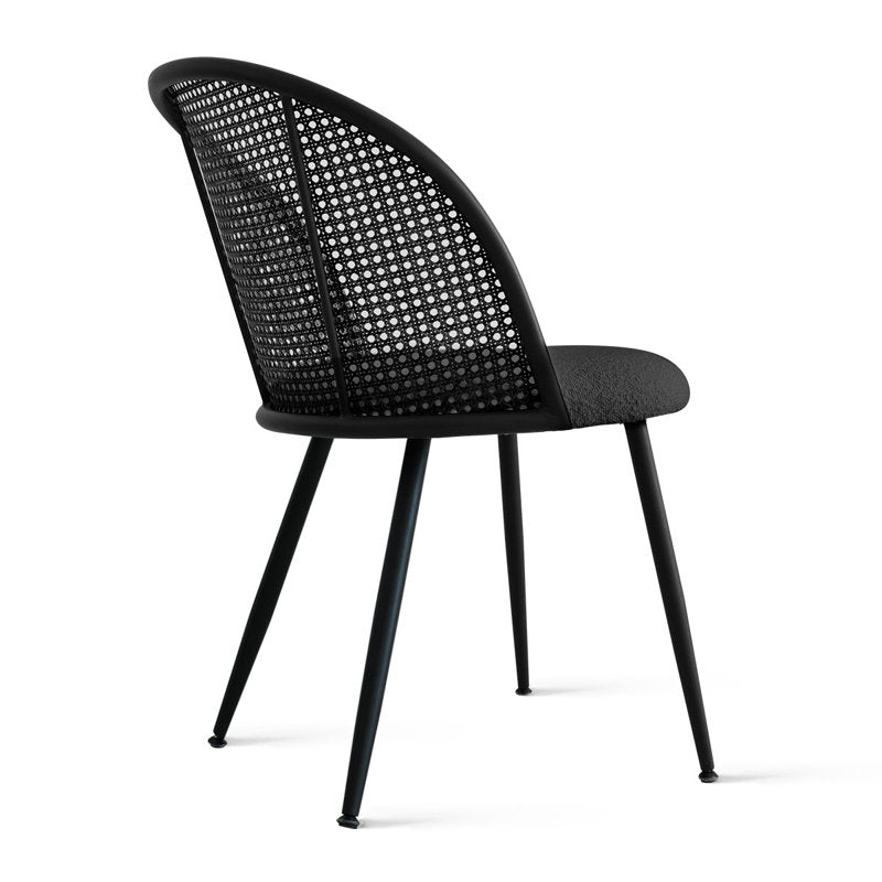 Pine rattan 4 chairs dinning