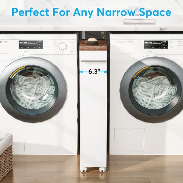 Slim storage cart with wheels