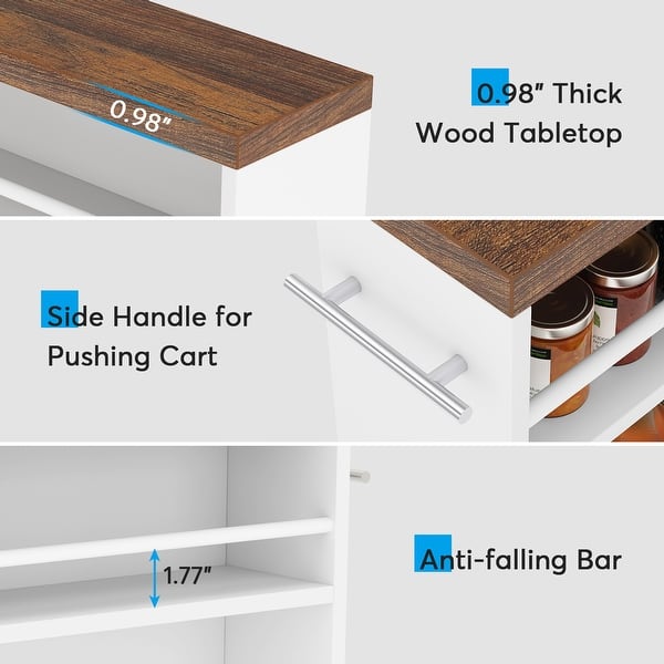 Slim storage cart with wheels