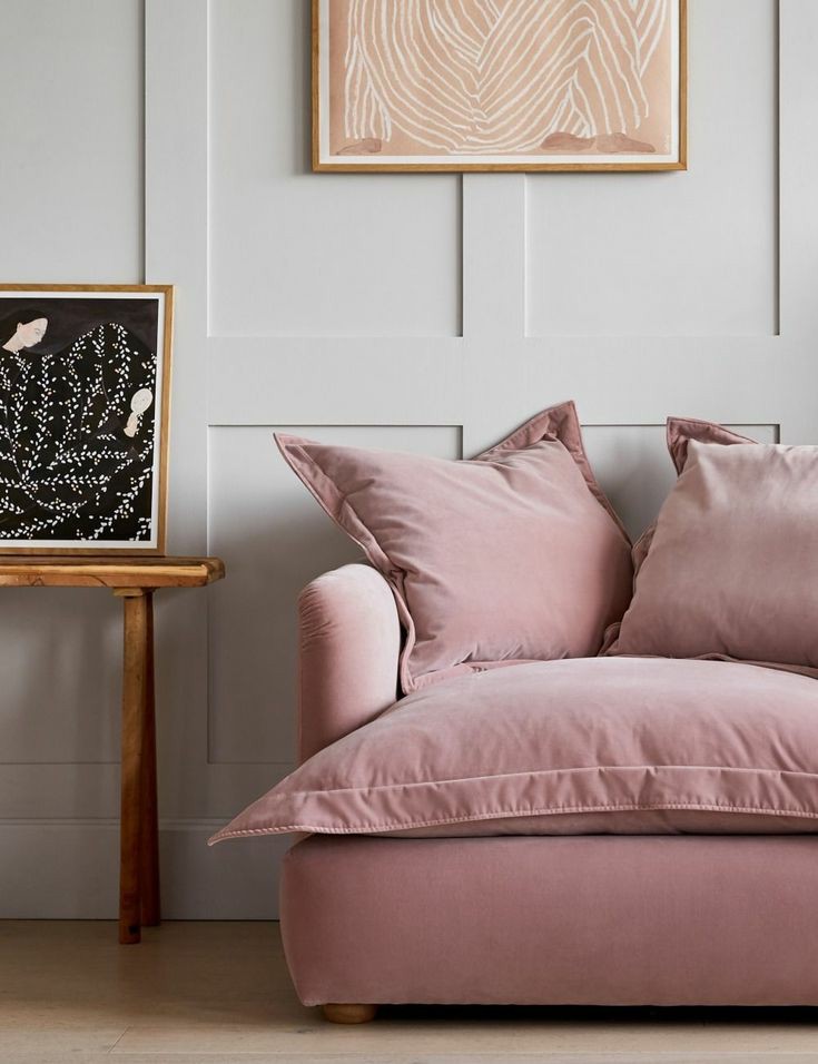 Rose & grey sofa