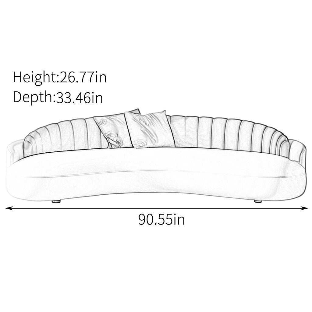 Terracotta curved sofa