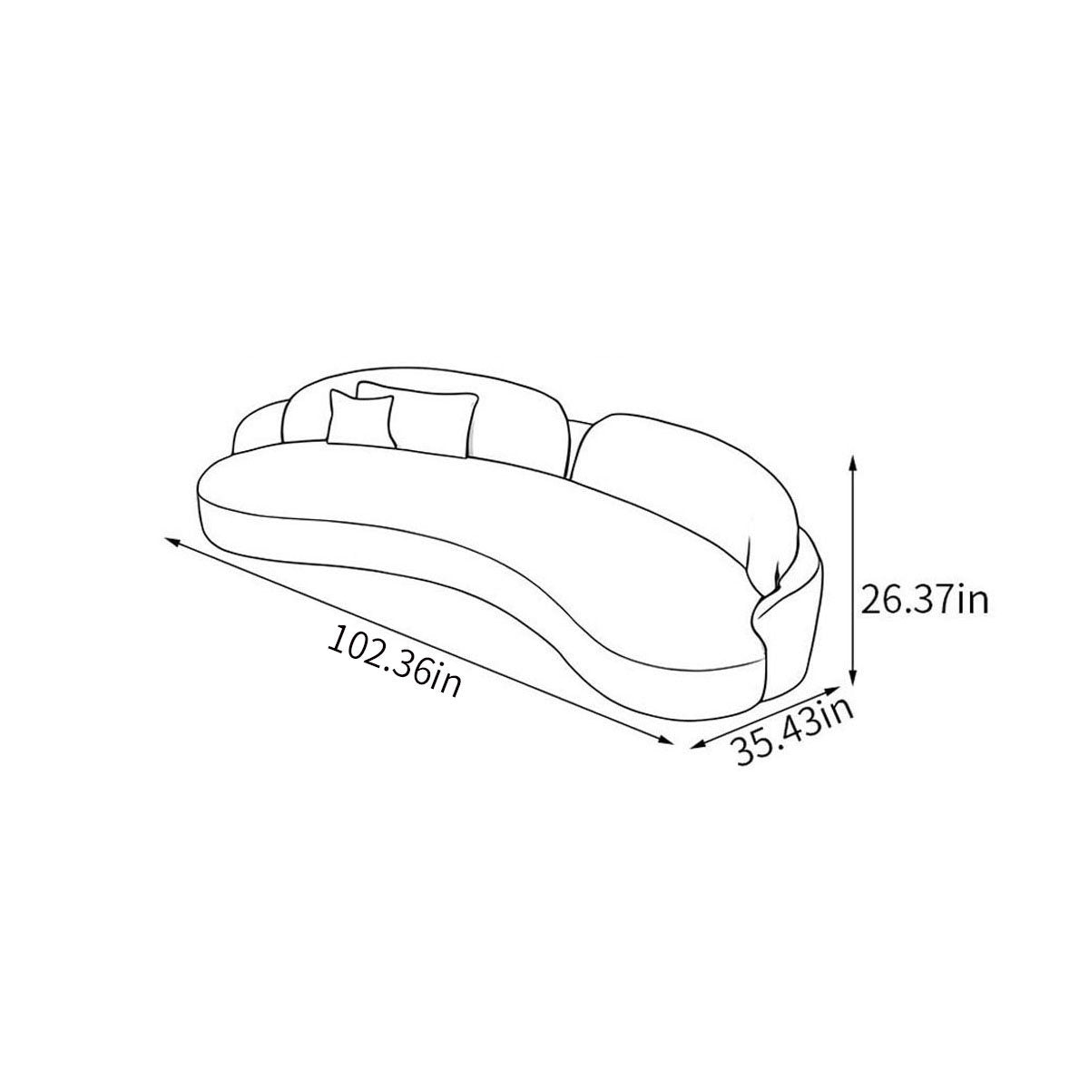 Dupe curved sofa