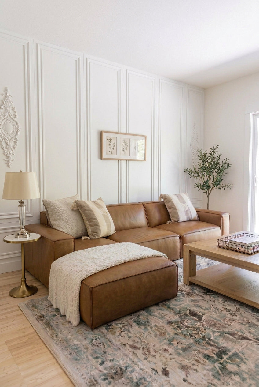 Feather l shape sofa