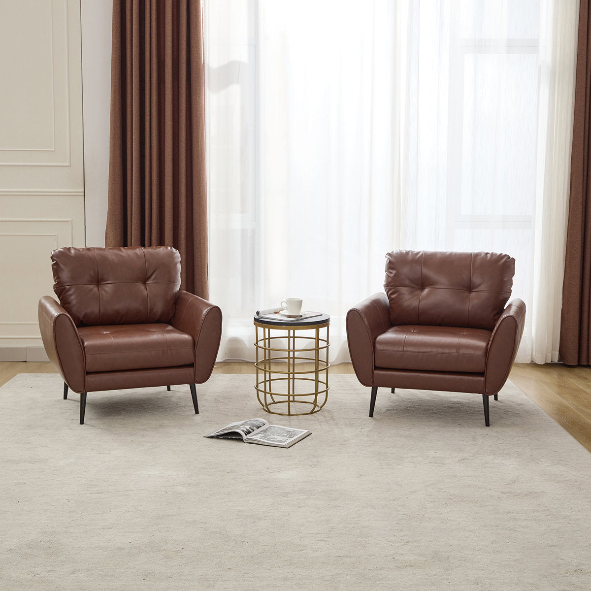 Oliver leather sofa chairs