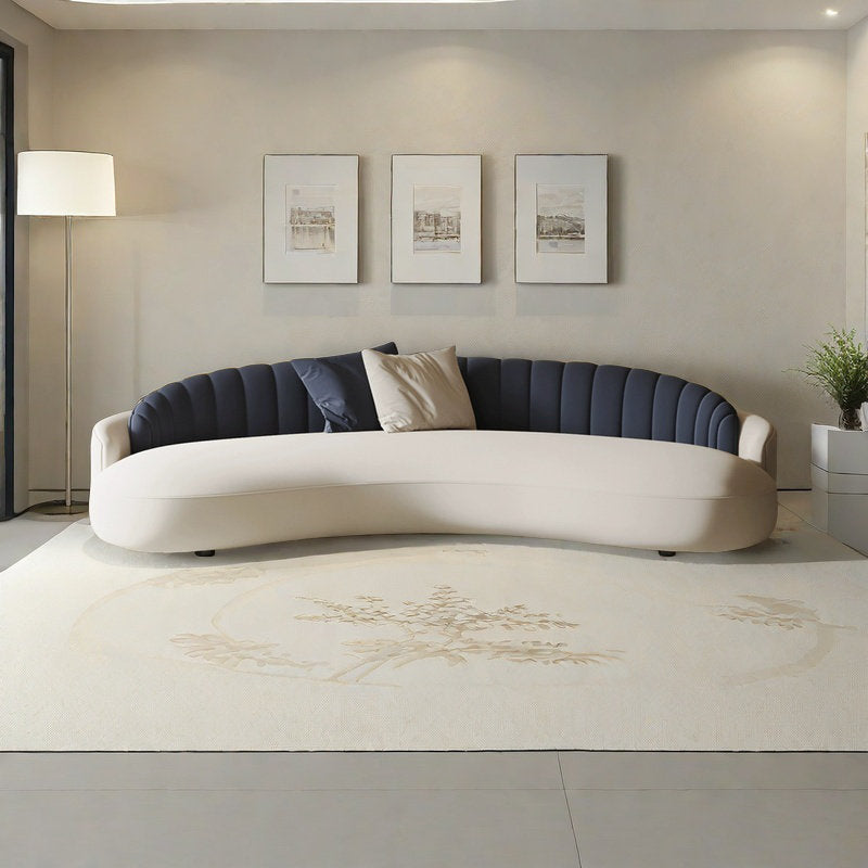 Terracotta curved sofa