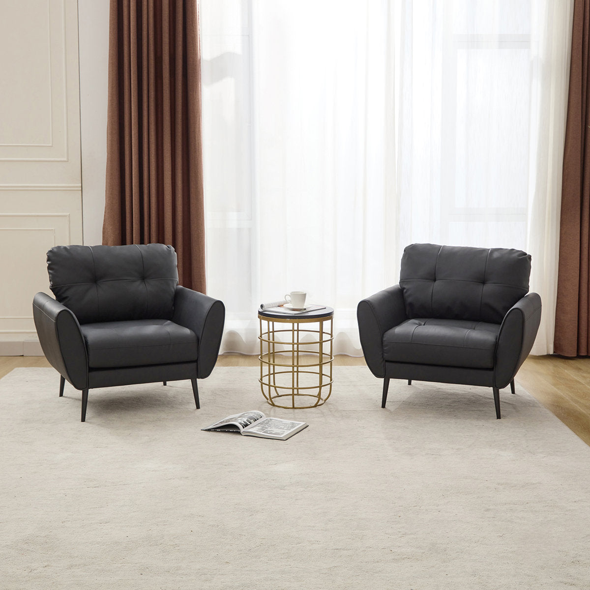 Oliver leather sofa chairs