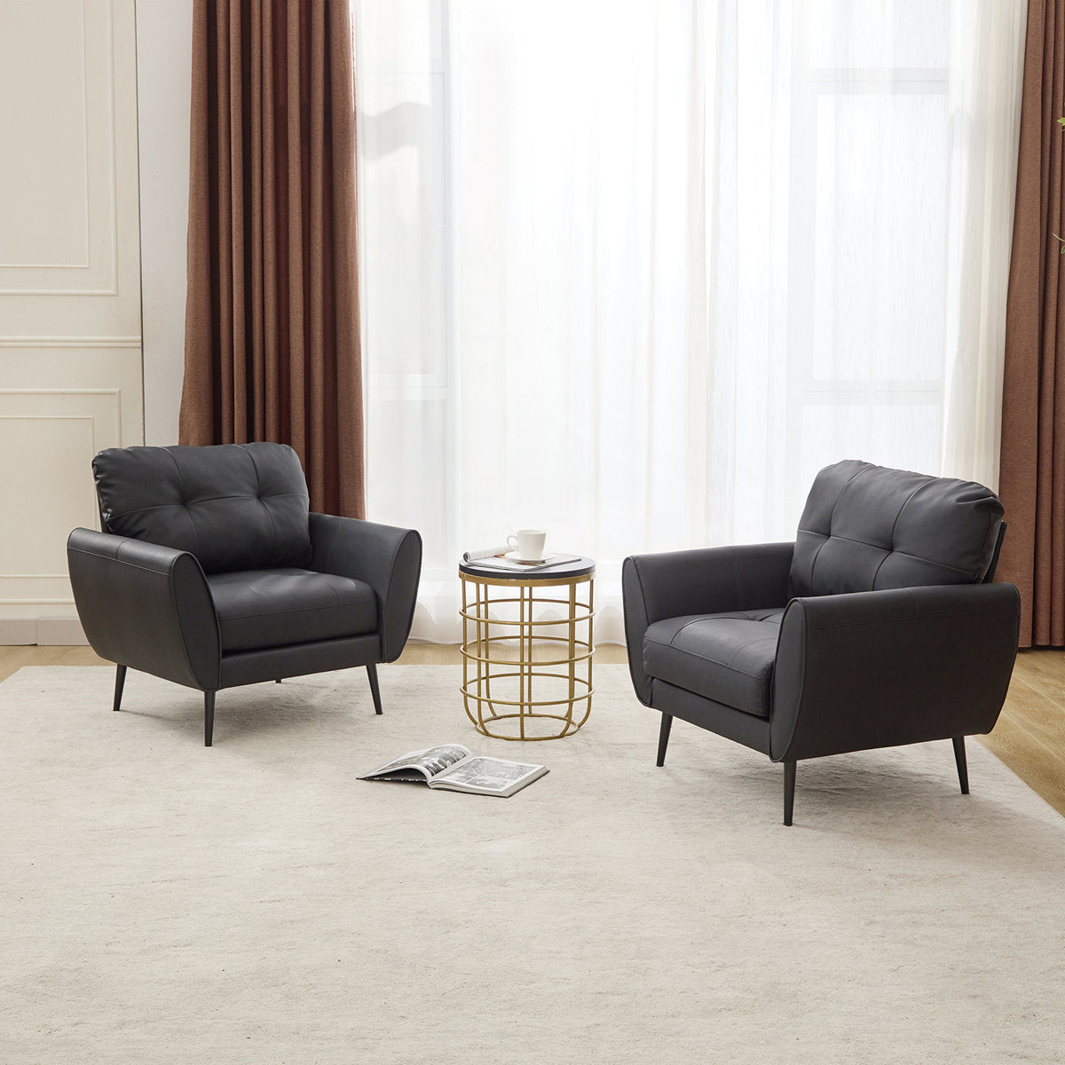 Oliver leather sofa chairs