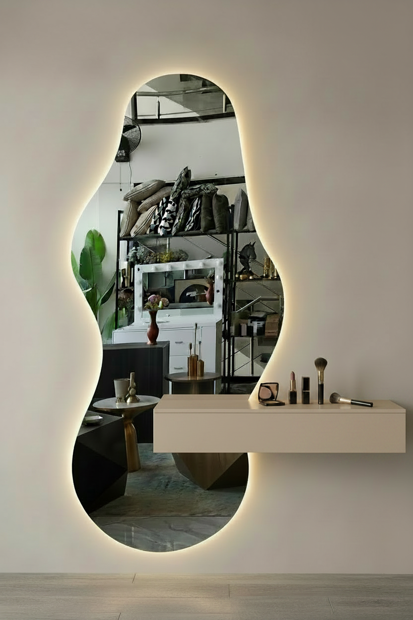 alber floating vanity mirror