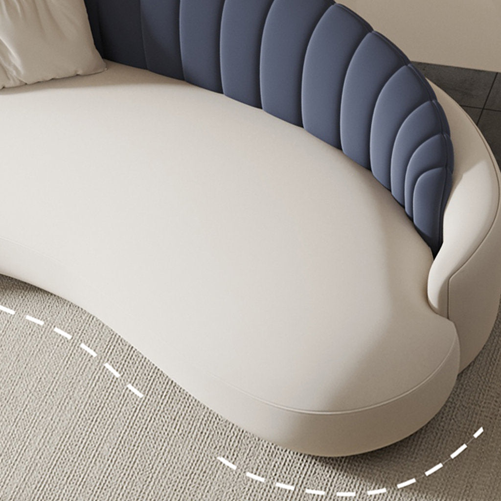 Terracotta curved sofa