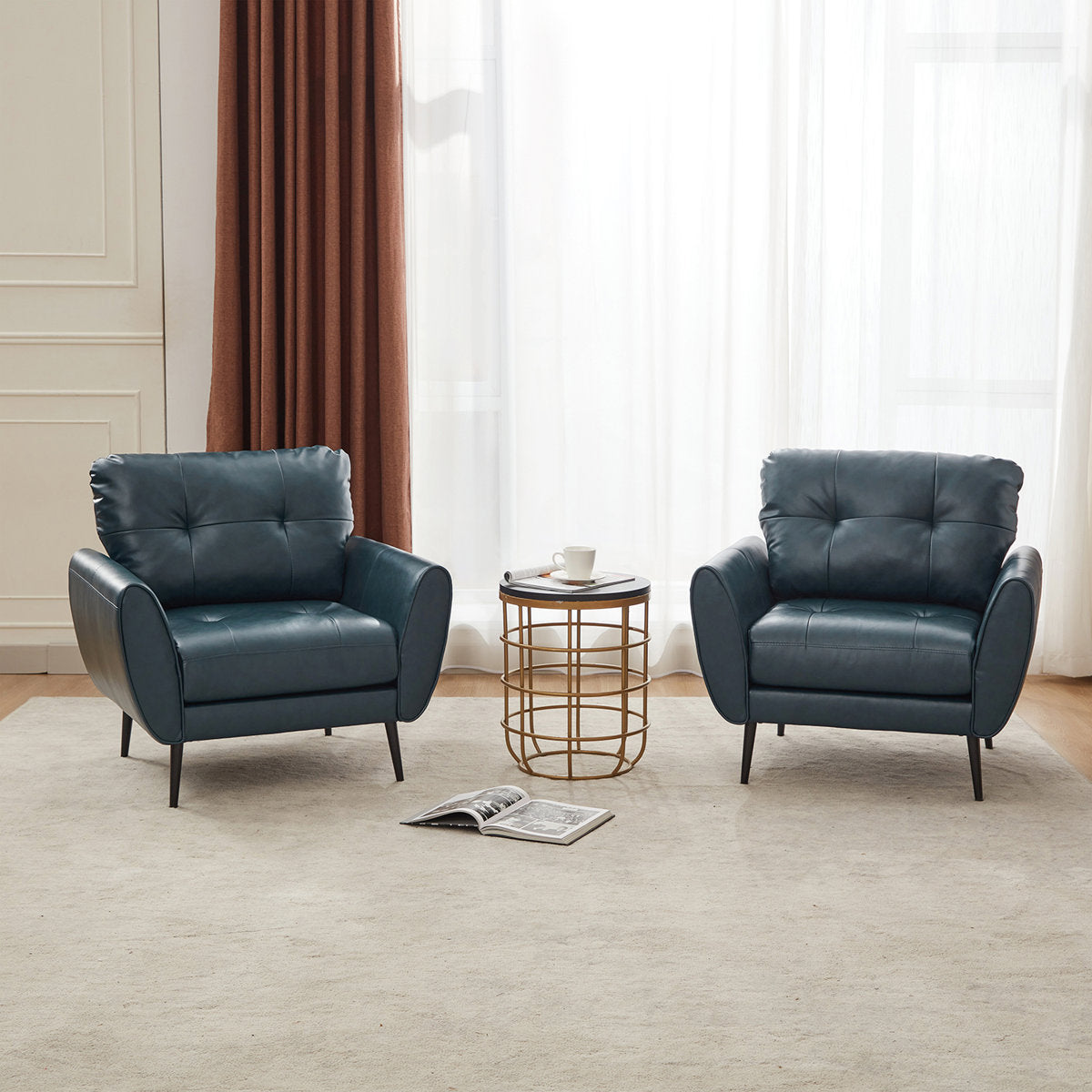 Oliver leather sofa chairs